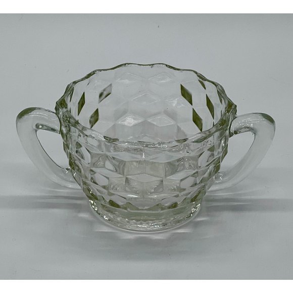 Vintage Jeanette "Cube" Clear Open Sugar - Picture 2 of 3